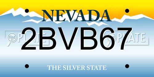 2BVB67 Nevada License Plate