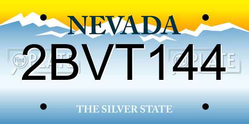 2BVT144 Nevada License Plate