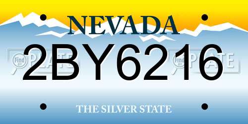 2BY6216 Nevada License Plate