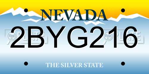 2BYG216 Nevada License Plate