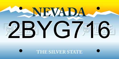 2BYG716 Nevada License Plate
