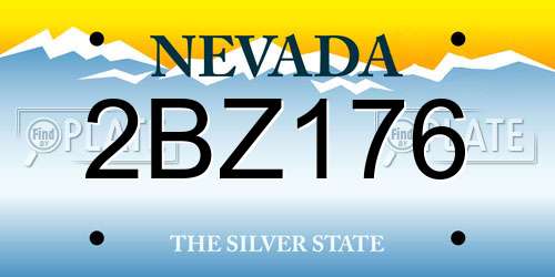 2BZ176 Nevada License Plate