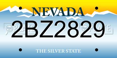 2BZ2829 Nevada License Plate