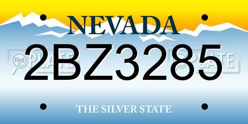 2BZ3285 Nevada License Plate