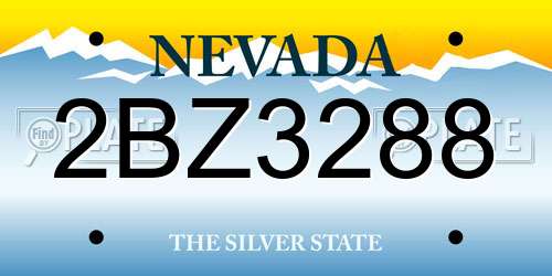 2BZ3288 Nevada License Plate