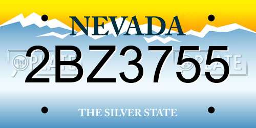 2BZ3755 Nevada License Plate