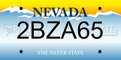 2BZA65 Nevada License Plate
