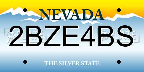 2BZE4BS Nevada License Plate
