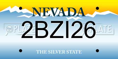 2BZI26 Nevada License Plate