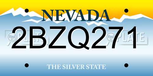2BZQ271 Nevada License Plate