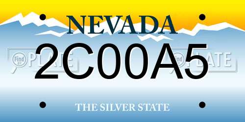 2C00A5 Nevada License Plate