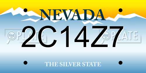 2C14Z7 Nevada License Plate