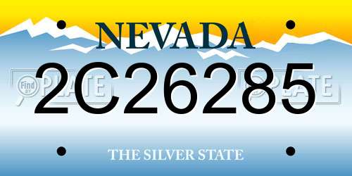 2C26285 Nevada License Plate