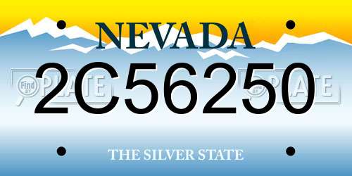 2C56250 Nevada License Plate