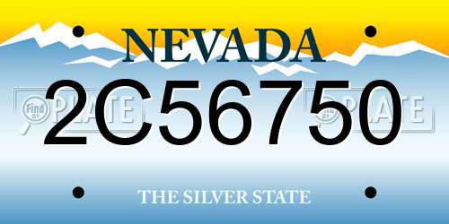 2C56750 Nevada License Plate