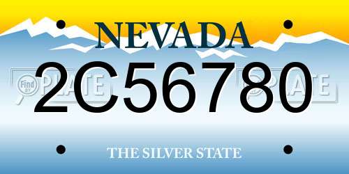 2C56780 Nevada License Plate
