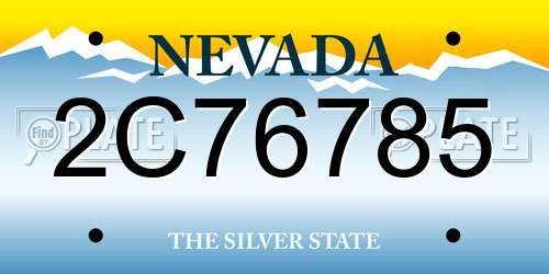 2C76785 Nevada License Plate