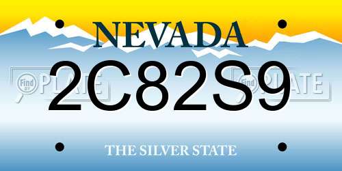 2C82S9 Nevada License Plate