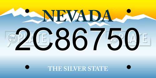 2C86750 Nevada License Plate