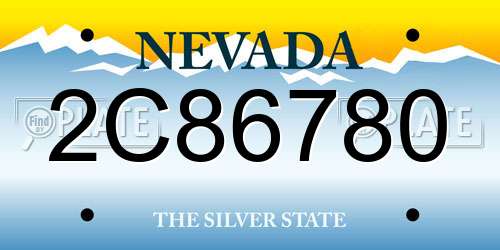 2C86780 Nevada License Plate