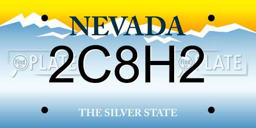 2C8H2 Nevada License Plate