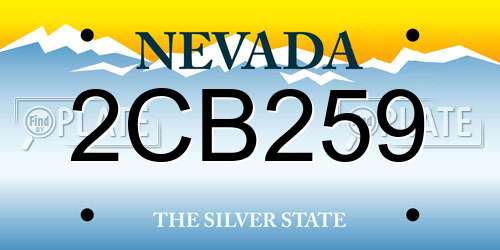 2CB259 Nevada License Plate