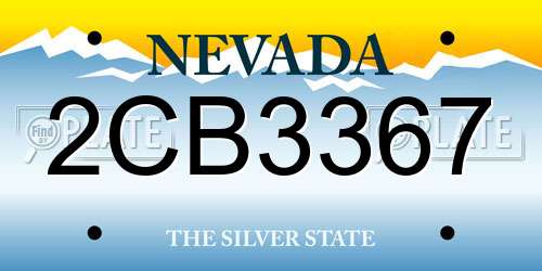 2CB3367 Nevada License Plate