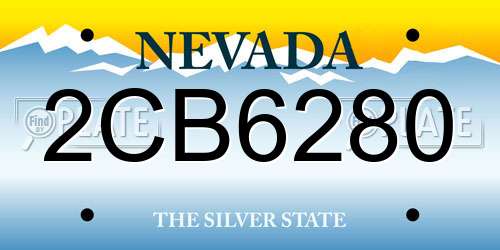 2CB6280 Nevada License Plate