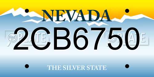 2CB6750 Nevada License Plate