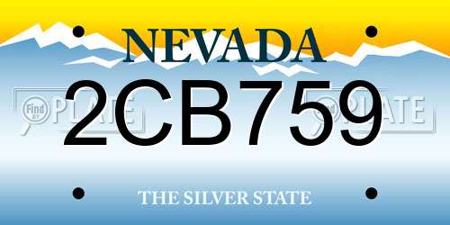 2CB759 Nevada License Plate