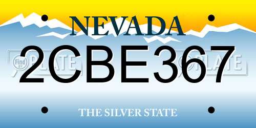 2CBE367 Nevada License Plate