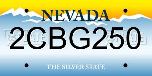2CBG250 Nevada License Plate
