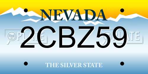 2CBZ59 Nevada License Plate
