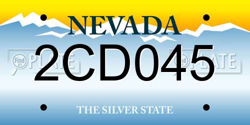 2CD045 Nevada License Plate