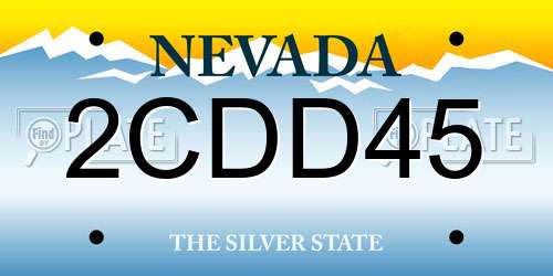 2CDD45 Nevada License Plate