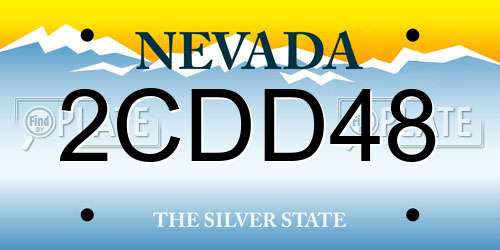 2CDD48 Nevada License Plate