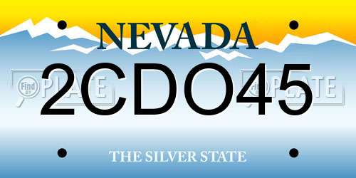 2CDO45 Nevada License Plate
