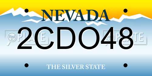 2CDO48 Nevada License Plate
