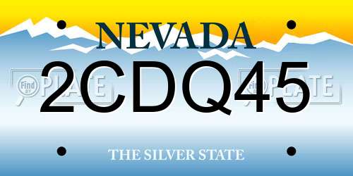 2CDQ45 Nevada License Plate