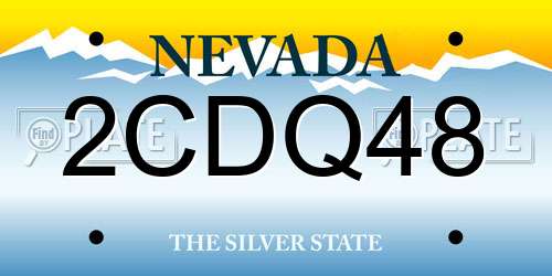 2CDQ48 Nevada License Plate