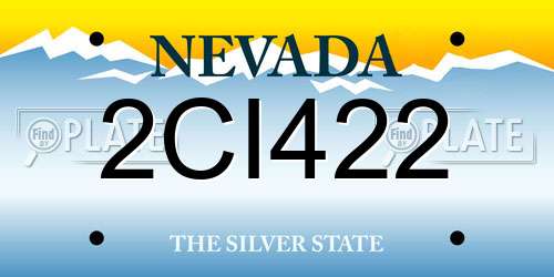 2CI422 Nevada License Plate