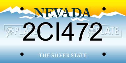 2CI472 Nevada License Plate