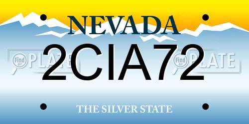 2CIA72 Nevada License Plate