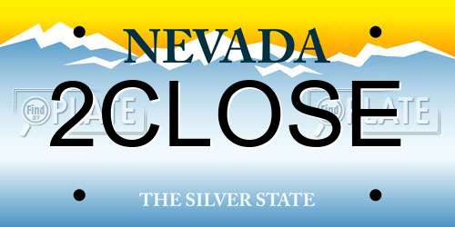 2CLOSE Nevada License Plate