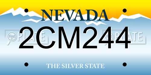 2CM244 Nevada License Plate