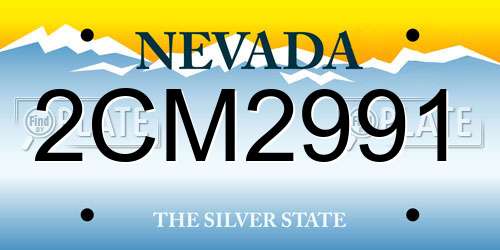 2CM2991 Nevada License Plate