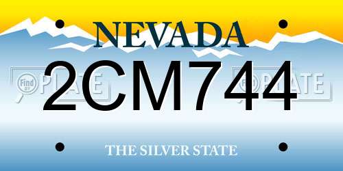 2CM744 Nevada License Plate