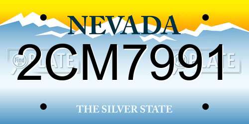 2CM7991 Nevada License Plate