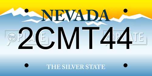 2CMT44 Nevada License Plate