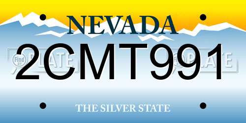 2CMT991 Nevada License Plate